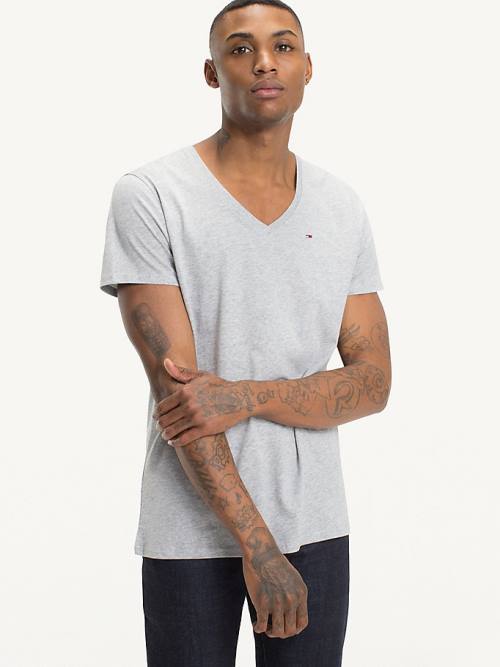 Tommy Hilfiger V-Neck T-shirts Heren Grijs | TH205XOC