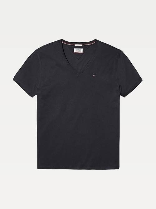 Tommy Hilfiger V-Neck T-shirts Heren Zwart | TH127MRW