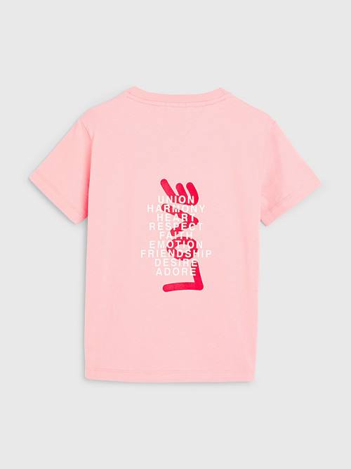 Tommy Hilfiger Valentines Heart Print T-shirts Meisjes Roze | TH910GMC