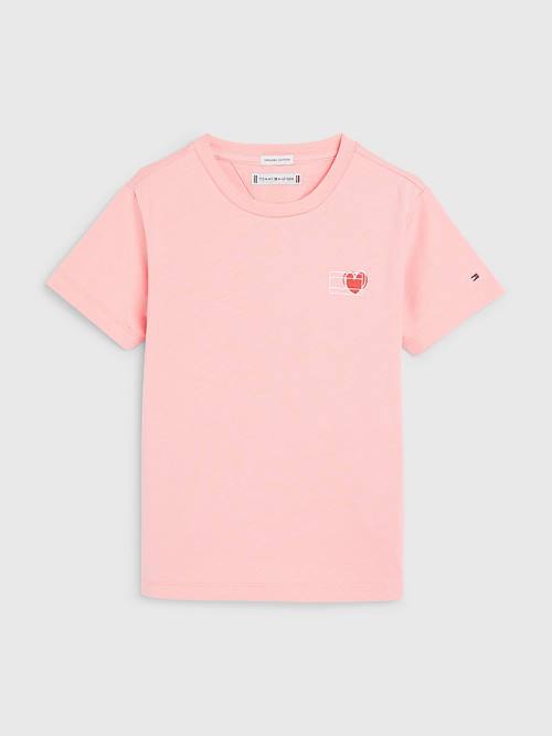 Tommy Hilfiger Valentines Heart Print T-shirts Meisjes Roze | TH910GMC