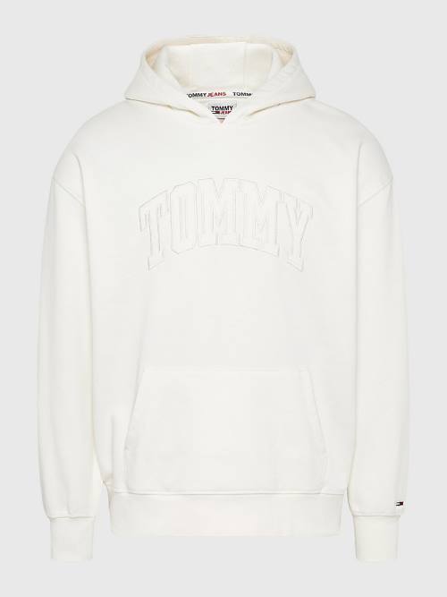 Tommy Hilfiger Varsity Logo Hoodie Heren Wit | TH671CAO