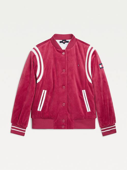 Tommy Hilfiger Velvet Varsity Bomber Jassen Meisjes Rood | TH135BFR