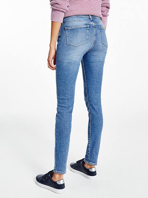 Tommy Hilfiger Venice Mid Rise Slim Faded Jeans Dames Denim | TH405WCY