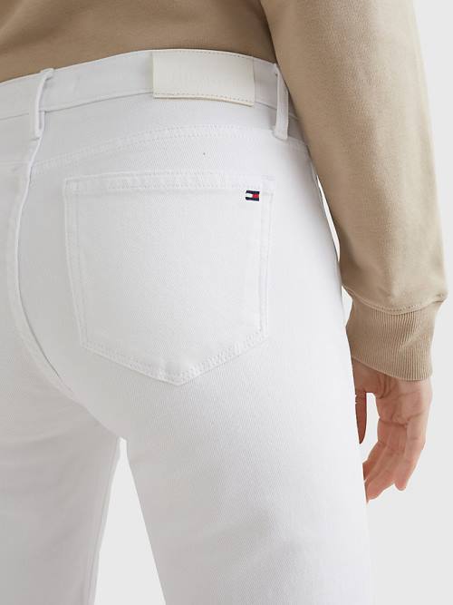 Tommy Hilfiger Venice Slim White Denim Korte Broek Dames Wit | TH312FBE