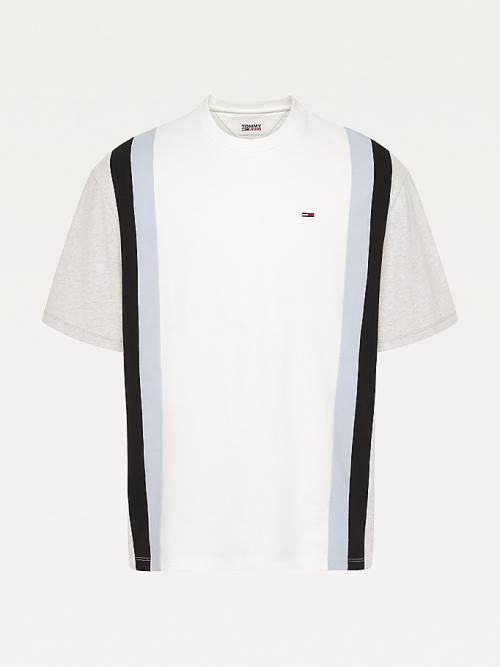 Tommy Hilfiger Vertical Stripe Cut & Sewn T-shirts Heren Wit | TH951NEY