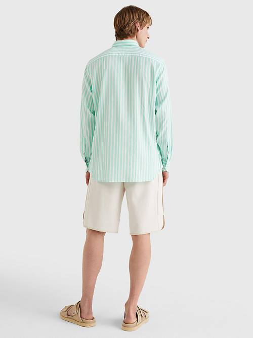 Tommy Hilfiger Vertical Stripe Regular Fit Overhemd Heren Groen | TH432CFL