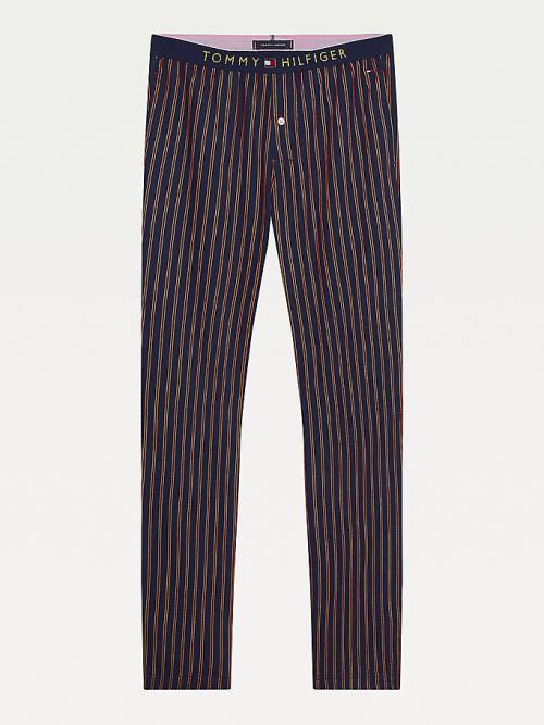 Tommy Hilfiger Vertical Stripe Trousers Pyjamas Heren Blauw | TH205UTL