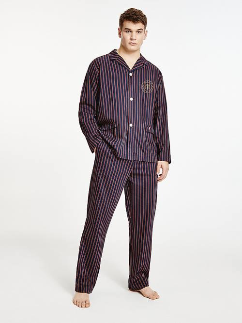 Tommy Hilfiger Vertical Stripe Trousers Pyjamas Heren Blauw | TH205UTL