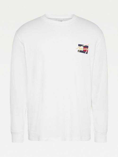 Tommy Hilfiger Vintage Circular Logo Long Sleeve T-shirts Heren Wit | TH654APO