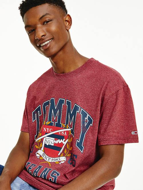 Tommy Hilfiger Vintage Logo Washed T-shirts Heren Rood | TH214UFY