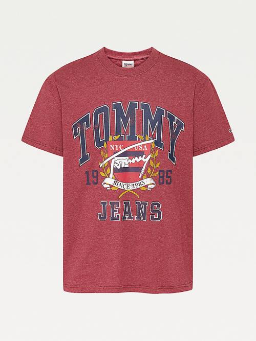 Tommy Hilfiger Vintage Logo Washed T-shirts Heren Rood | TH214UFY