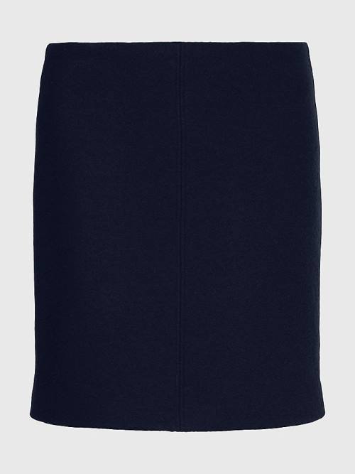 Tommy Hilfiger Virgin Wool Mini Rokken Dames Blauw | TH069HVQ