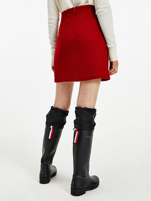 Tommy Hilfiger Virgin Wool Mini Rokken Dames Rood | TH276DCH