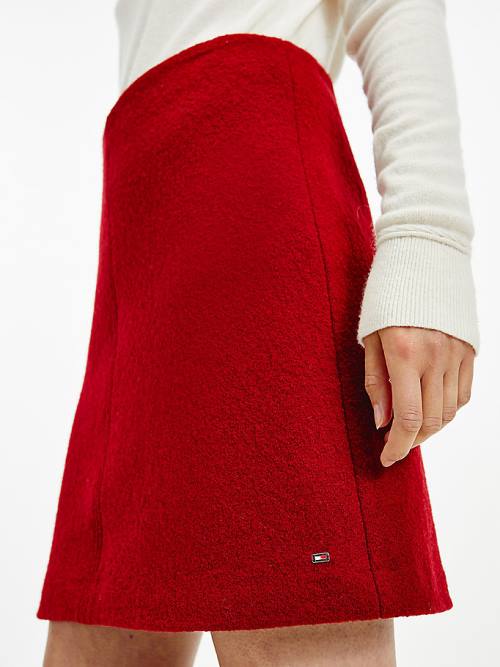 Tommy Hilfiger Virgin Wool Mini Rokken Dames Rood | TH276DCH