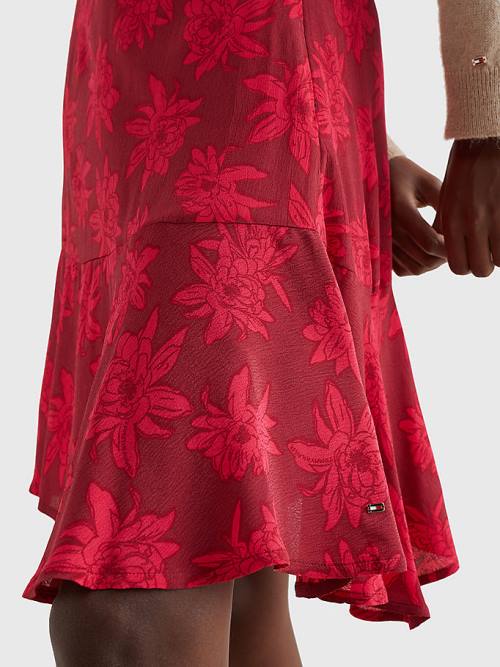 Tommy Hilfiger Viscose Crepe Relaxed Fit Rokken Dames Roze | TH496MPF