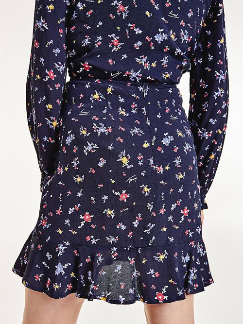 Tommy Hilfiger Viscose Floral Print Mini Rokken Dames Zwart | TH035IYX