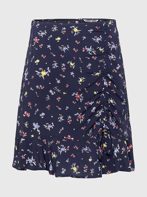 Tommy Hilfiger Viscose Floral Print Mini Rokken Dames Zwart | TH035IYX