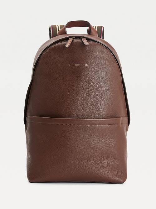 Tommy Hilfiger Vrijetijds Leren Backpack Tassen Heren Bruin | TH825ZHX