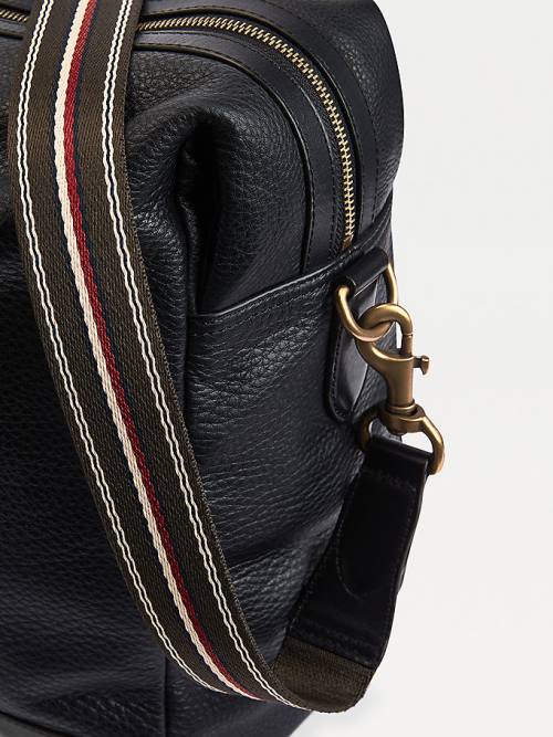 Tommy Hilfiger Vrijetijds Leren Duffel Tassen Heren Zwart | TH571BWE