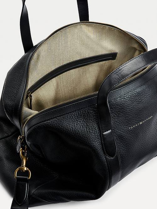 Tommy Hilfiger Vrijetijds Leren Duffel Tassen Heren Zwart | TH571BWE