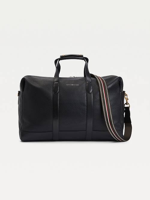 Tommy Hilfiger Vrijetijds Leren Duffel Tassen Heren Zwart | TH571BWE