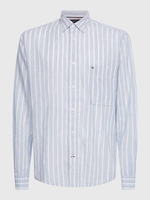 Tommy Hilfiger Vrijetijds Stripe Overhemd Heren Blauw | TH126SDV