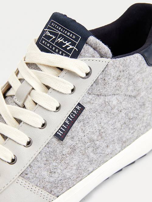 Tommy Hilfiger Vulcanised Felt High-Top Sneakers Heren Grijs | TH645XYD