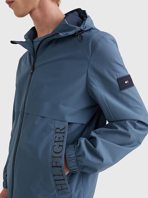 Tommy Hilfiger Water Repellent Met Capuchon Jassen Heren Blauw | TH928UHX