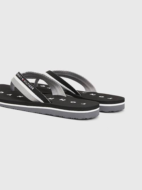 Tommy Hilfiger Webbing Beach Sandalen Dames Zwart | TH781SME