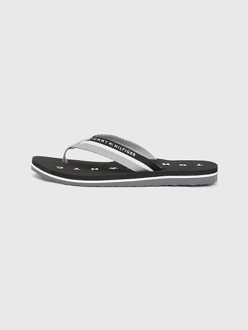 Tommy Hilfiger Webbing Beach Sandalen Dames Zwart | TH781SME