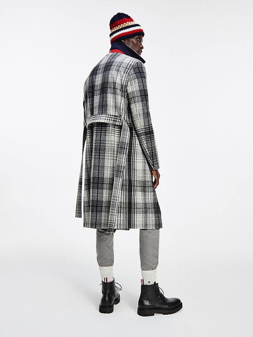 Tommy Hilfiger Wool Blend Plaid Check Car Jassen Heren Grijs | TH570VYQ