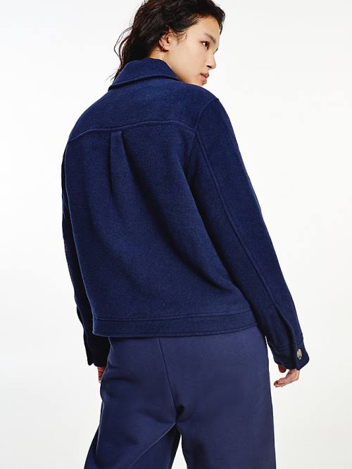 Tommy Hilfiger Wool Blend Quilted Jassen Dames Blauw | TH823MCP