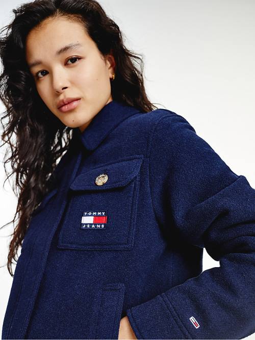 Tommy Hilfiger Wool Blend Quilted Jassen Dames Blauw | TH823MCP