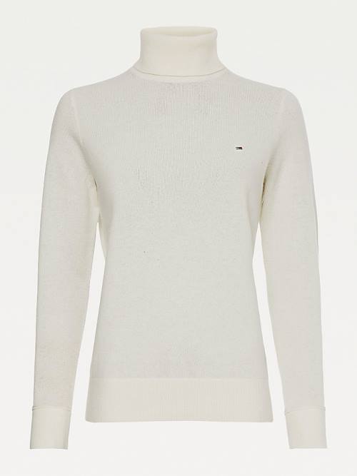 Tommy Hilfiger Wool Cashmere Roll Neck Jumper Truien Dames Wit | TH321XQT