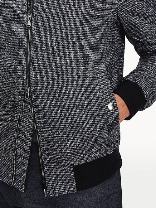 Tommy Hilfiger Wool Silk Blend Suit Bomber Jassen Heren Grijs | TH962TUJ