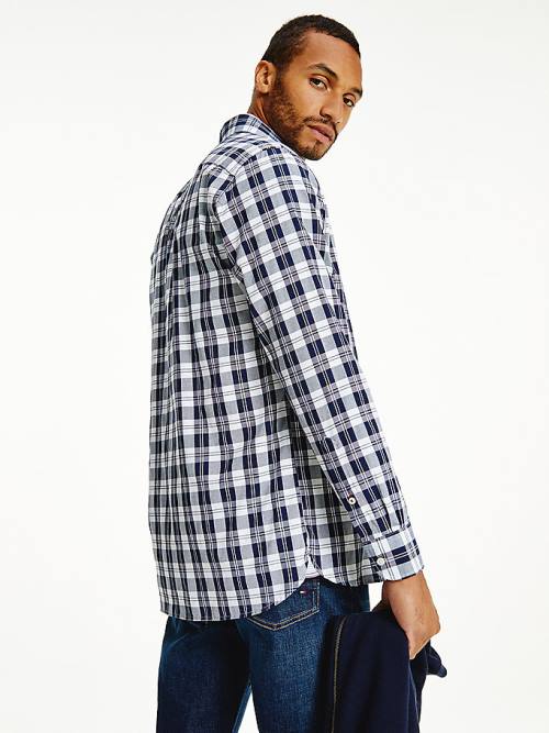 Tommy Hilfiger Woven Check Regular Fit Overhemd Heren Blauw | TH469QLC