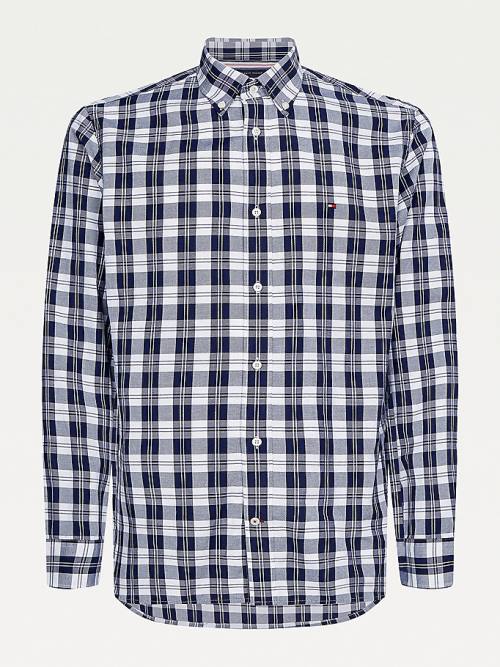 Tommy Hilfiger Woven Check Regular Fit Overhemd Heren Blauw | TH469QLC