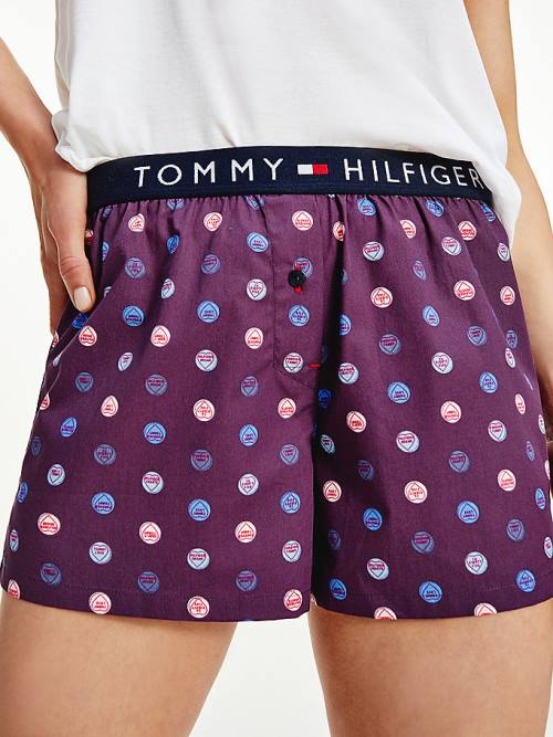 Tommy Hilfiger Woven Print Shorts Pyjamas Dames Paars | TH482NLZ