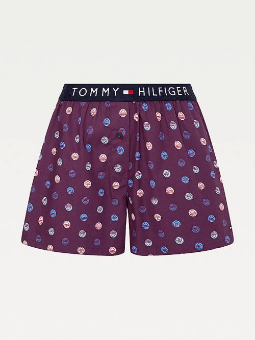 Tommy Hilfiger Woven Print Shorts Pyjamas Dames Paars | TH482NLZ