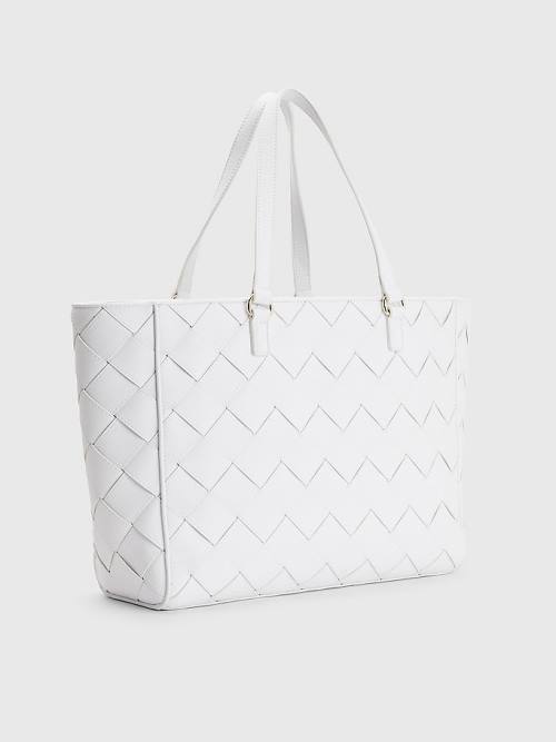 Tommy Hilfiger Woven Tote Tassen Dames Wit | TH918IQS