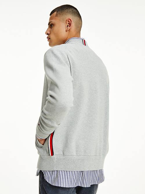 Tommy Hilfiger Zip-Thru Baseball Collar Cardigan Truien Heren Grijs | TH869VBS