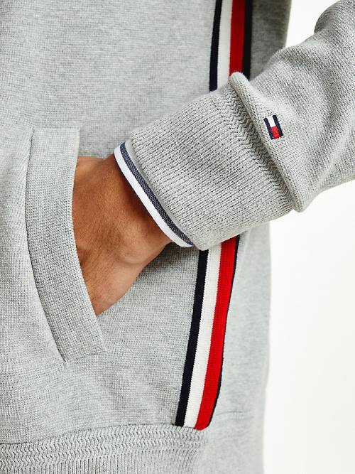 Tommy Hilfiger Zip-Thru Baseball Collar Cardigan Truien Heren Grijs | TH869VBS