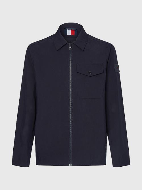 Tommy Hilfiger Zip-Thru Shirt Jassen Heren Blauw | TH438REG